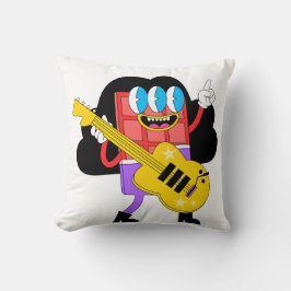 Roter Cartoon mit Gitarre Kissen
