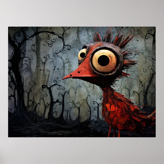 Roter Cartoon Poster (Vorne)