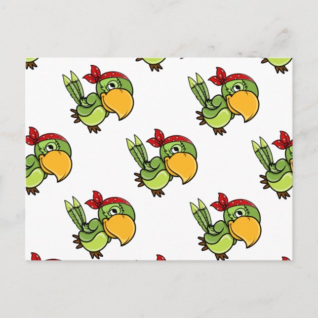 Roter Cartoon Postkarte (Vorderseite)