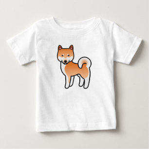 Roter Cartoon Shiba Inu Baby T-shirt