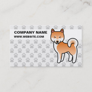 Roter Cartoon Shiba Inu Visitenkarte