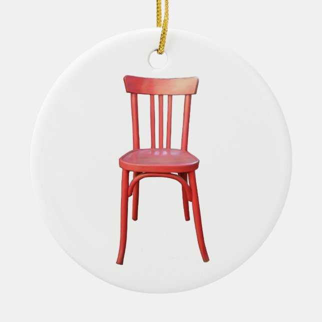 Roter Chair Keramik Ornament (Vorne)