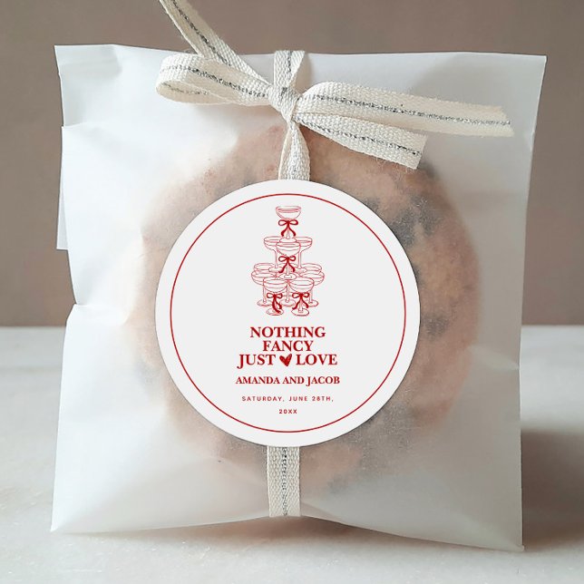 Roter Champagner Tower Nichts Extravagant nur Lieb Runder Aufkleber (Von Creator hochgeladen)