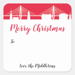 Roter Charleston Skyline - Heiliger Stadturlaub Quadratischer Aufkleber