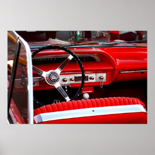 Roter Chevy Armaturenbrett Poster