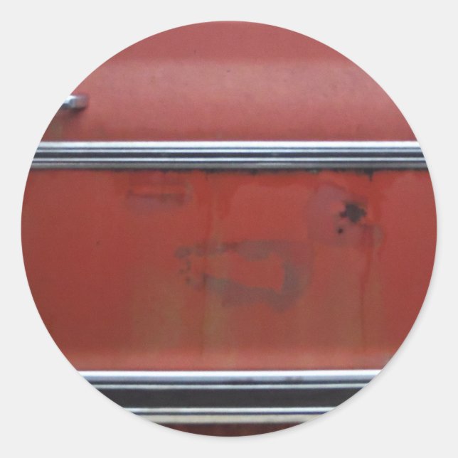 Roter Chevy Runder Aufkleber (Vorderseite)