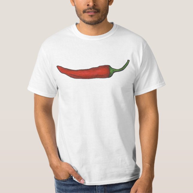 Roter Chile Chili Pepper Paprikaschoten Hot Spicy  T-Shirt (Vorderseite)