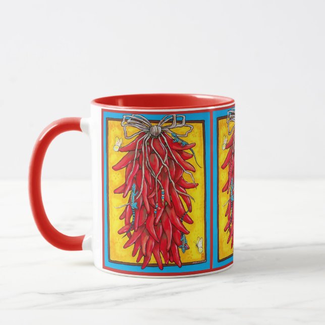Roter Chile Ristra Southwest Tasse Lizard (Links)
