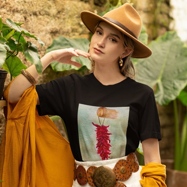 Roter Chile Wasserfarbe Ristra New Mexico T-Shirt (Von Creator hochgeladen)