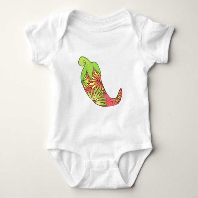 Roter Chili Baby Strampler (Vorderseite)