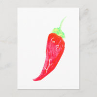Roter Chili Handgestrichene Aquarellfarben Paprika