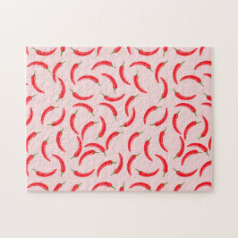 Roter Chili-Muster Puzzle