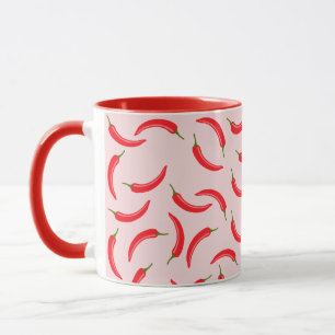 Roter Chili-Muster Tasse