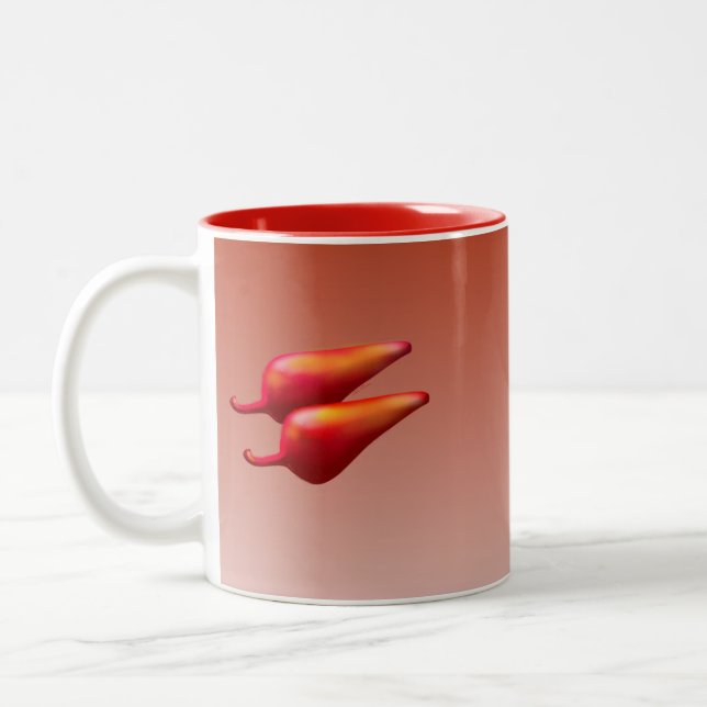 Roter Chili Paprikaschoten rot zwei Töne Tasse (Links)