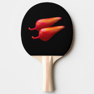 Roter Chili Paprikaschoten Tischtennispaddel Tischtennis Schläger