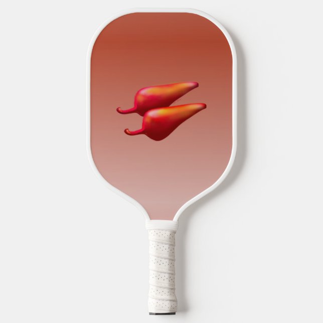 Roter Chili Paprikaschoten Weißpaddel Pickleball Schläger (Vorderseite)