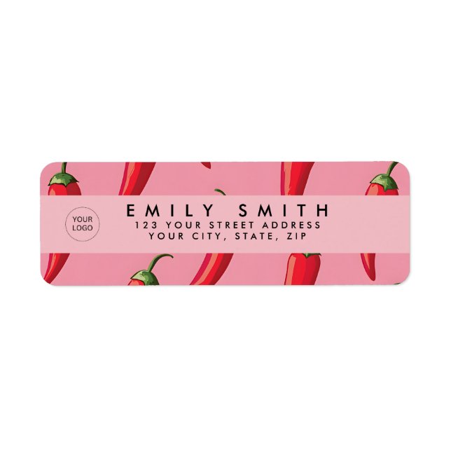 Roter Chili Pepper-Muster auf rosa Hintergrund (Vorne)