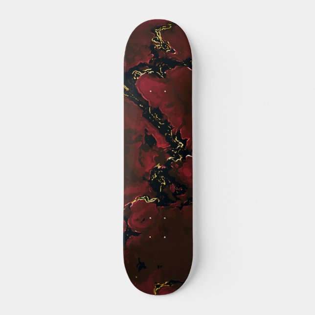 Roter Chili Pfeffer Marbellgold schwarz Skateboard (Vorne)