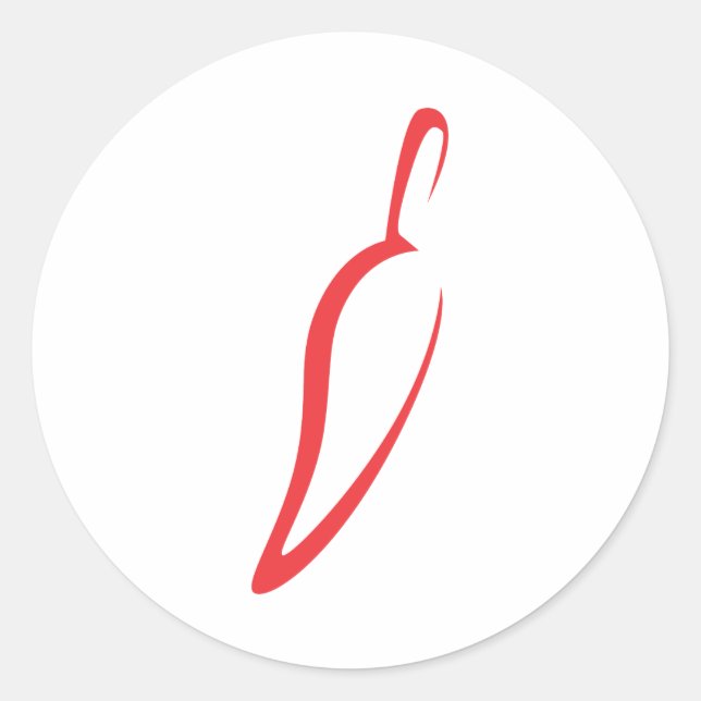 Roter Chili Pflanzensymbol Runder Aufkleber (Vorderseite)