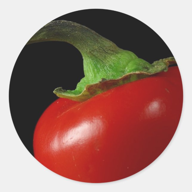 Roter Chili Runder Aufkleber (Vorderseite)