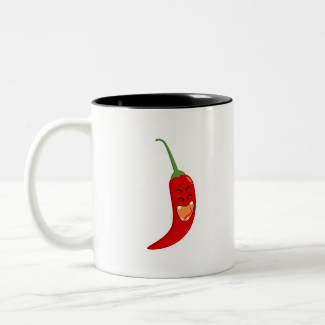 Roter Chili Zweifarbige Tasse (Links)
