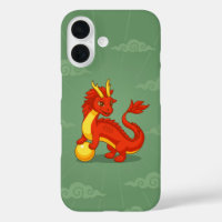 Roter chinesischer Drache auf Grün