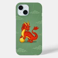 Roter chinesischer Drache auf Grün