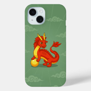 Roter chinesischer Drache auf Grün Case-Mate iPhone Hülle
