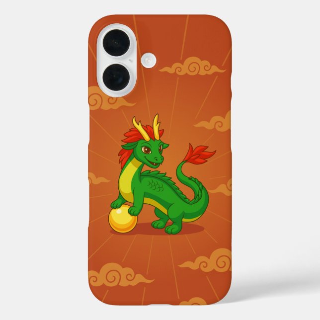 Roter chinesischer Drache auf Rot Case-Mate iPhone Hülle (Rückseite)
