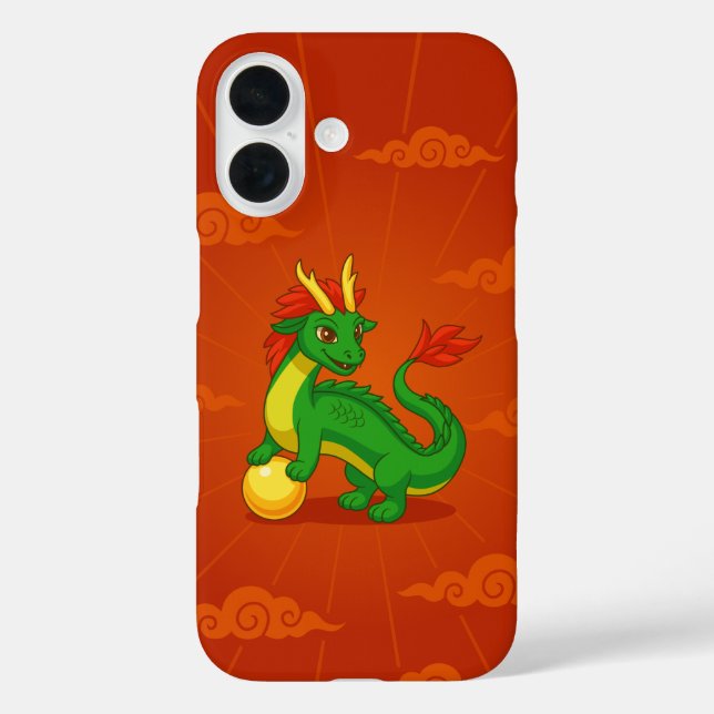 Roter chinesischer Drache auf Rot Case-Mate iPhone Hülle (Rückseite)