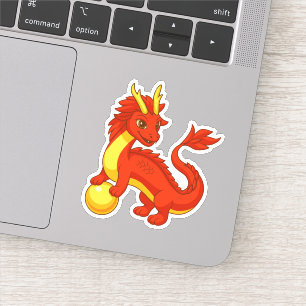 Roter chinesischer Drache Aufkleber