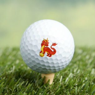 Roter chinesischer Drache Golfball