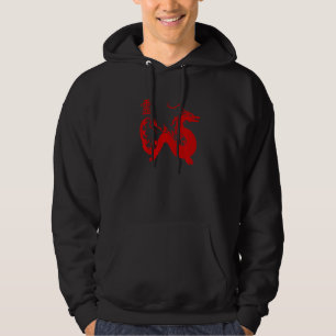 Roter chinesischer Drachen-Design Kung Fu Tai Chi Hoodie