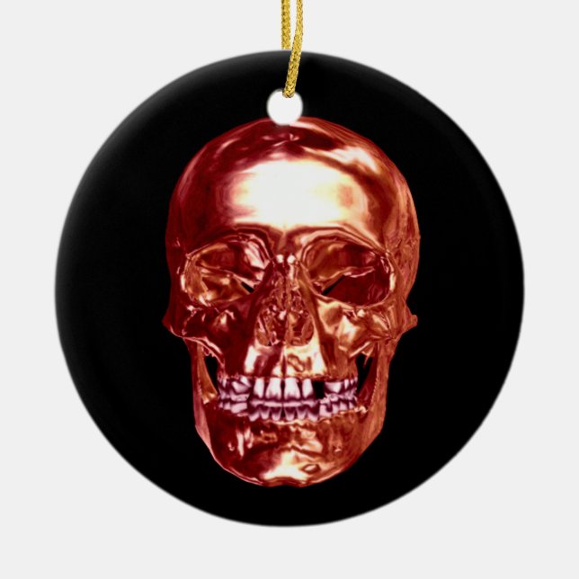 Roter Chrome Skull Ornament (Vorne)