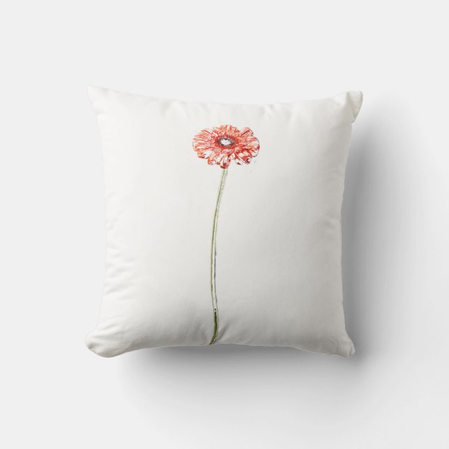 Roter Chrysanthemum Gerbera Blume Kissen (Vorderseite)