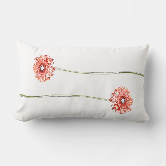 Roter Chrysanthemum Gerbera Blume Kissen (Vorderseite)