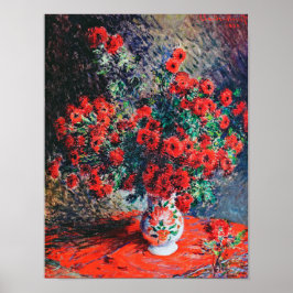 Roter Chrysanthemum, Monet Poster