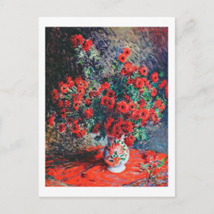 Roter Chrysanthemum, Monet Postkarte