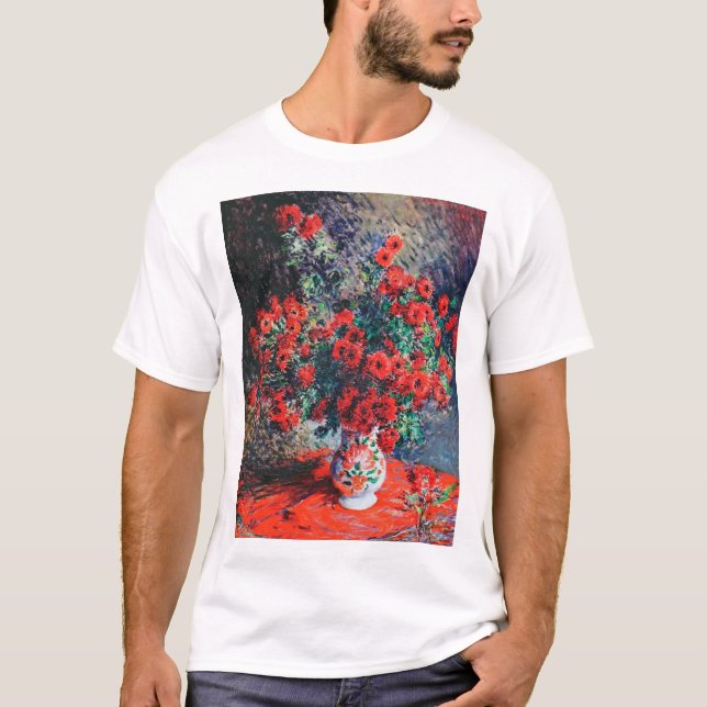Roter Chrysanthemum, Monet T-Shirt (Vorderseite)