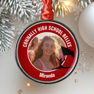 Roter Color Guard Foto Weihnachten High School Ornament Aus Metall