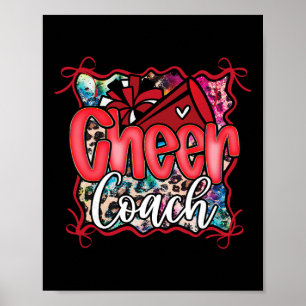 Roter Coquette Cheer Coach Dad Cheerleading Pom Me Poster