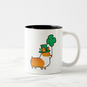 Roter Corgi-glückliche Kleeblatt-Tasse Zweifarbige Tasse