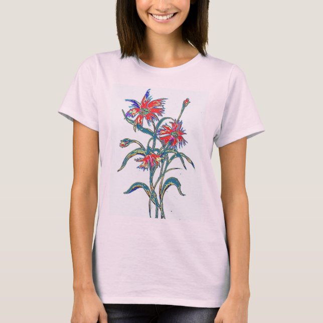 Roter Cornflowers-T - Shirt (Vorderseite)