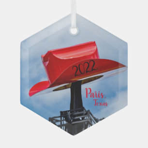 Roter Cowboyhut, Paris, Texas-Schmuck Ornament Aus Glas