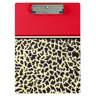 Roter Creme-Leopard Klemmbrett