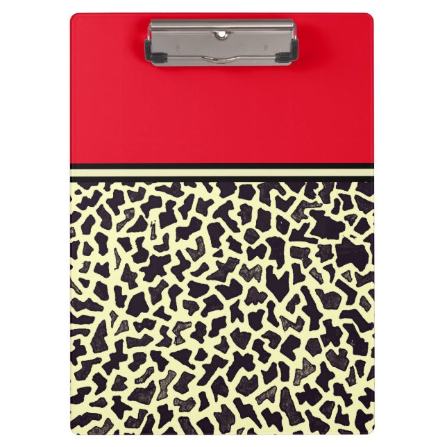 Roter Creme-Leopard Klemmbrett (Vorderseite)