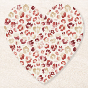 Roter Creme-Leoparden-Tierdruck-Geburtstag Untersetzer