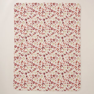 Roter Creme-Leoparden-Tierdruck Sherpadecke