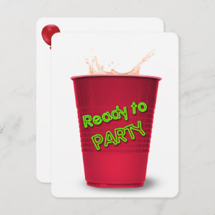 Roter Cup Drink Party Einladung
