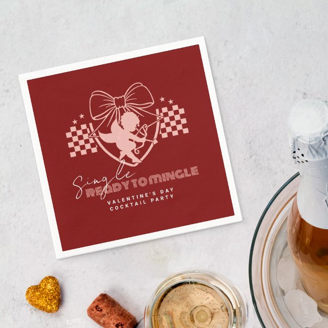 Roter Cupid Single Valentinstag Party Serviette (Von Creator hochgeladen)